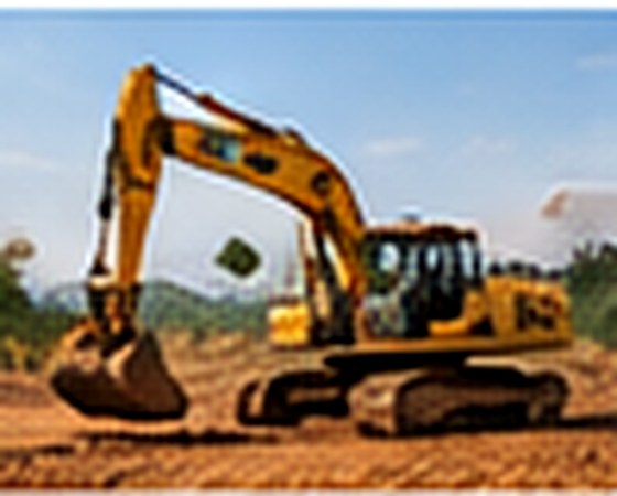 Excavator at a construction site